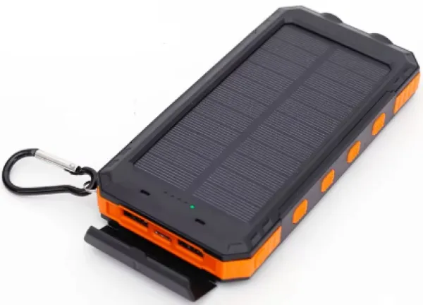 Solar power bank 12000mAh 2xUSB, 1xType-C, LED, kompas