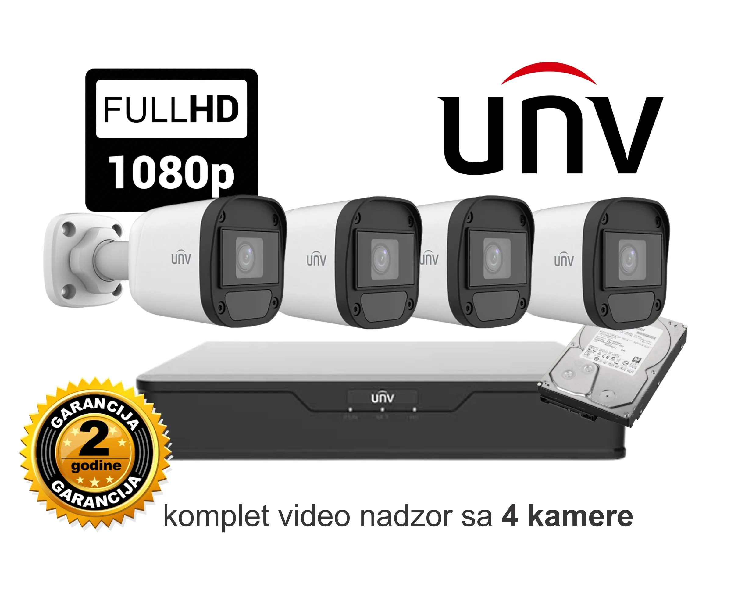 Komplet  za video nadzoral unv za samougradnju