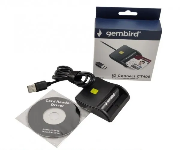 CRDR-CT400 ** Gembird Smart card reader USB 2.0 Citac za licne karte, saobracajne, bankarske