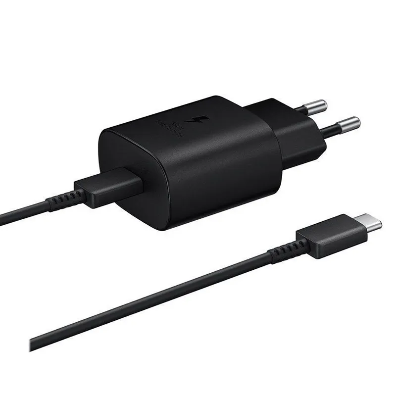 Kucni punjac Fast Charging za Samsung 2.0/ USB PD 45W sa kablom Type- C na Type- C (5A) crni