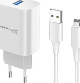 Kucni punjac KONFULON C87 3A sa iPhone Lightning kablom 1m